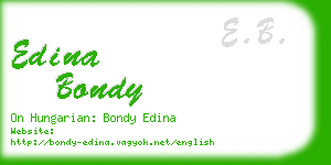 edina bondy business card